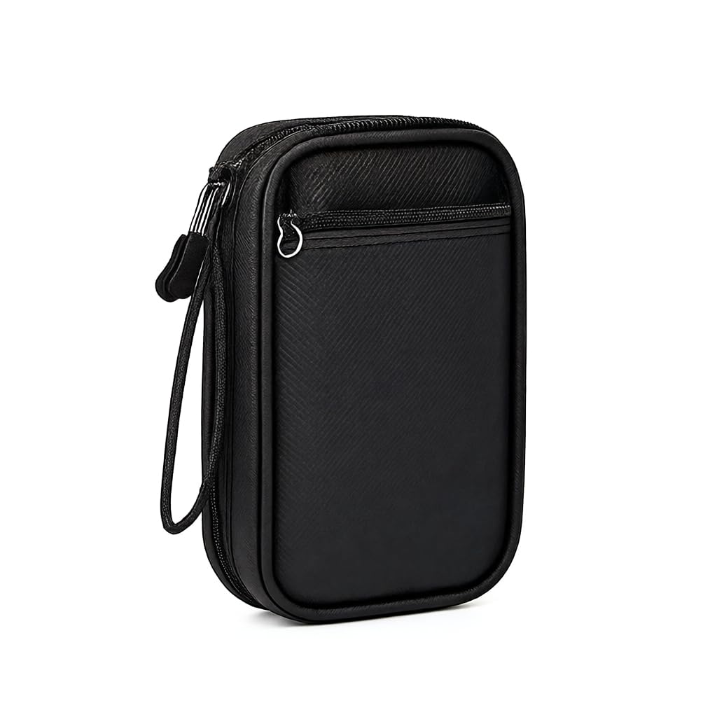 Snappsy Black Digital Accessories Storage Bag | MultiLayer Mesh & Elastic Strap Protection Dustproof Cube Design Portable Tech