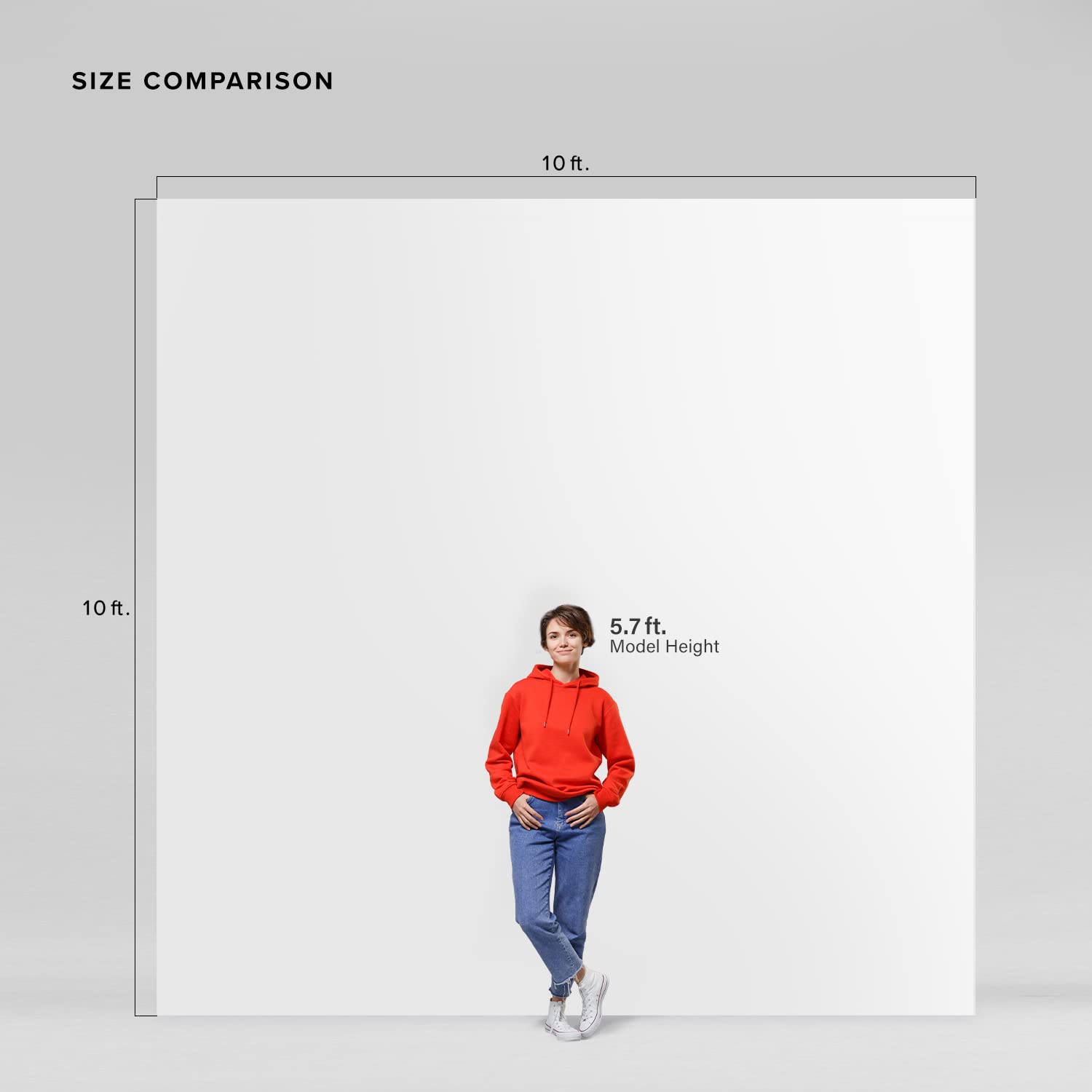 Limostudio 10 X 10 Feet Pure White Photo Backdrop Background Screen, Pure Seamless > 150Gsm Highest Density In Market, Premium G