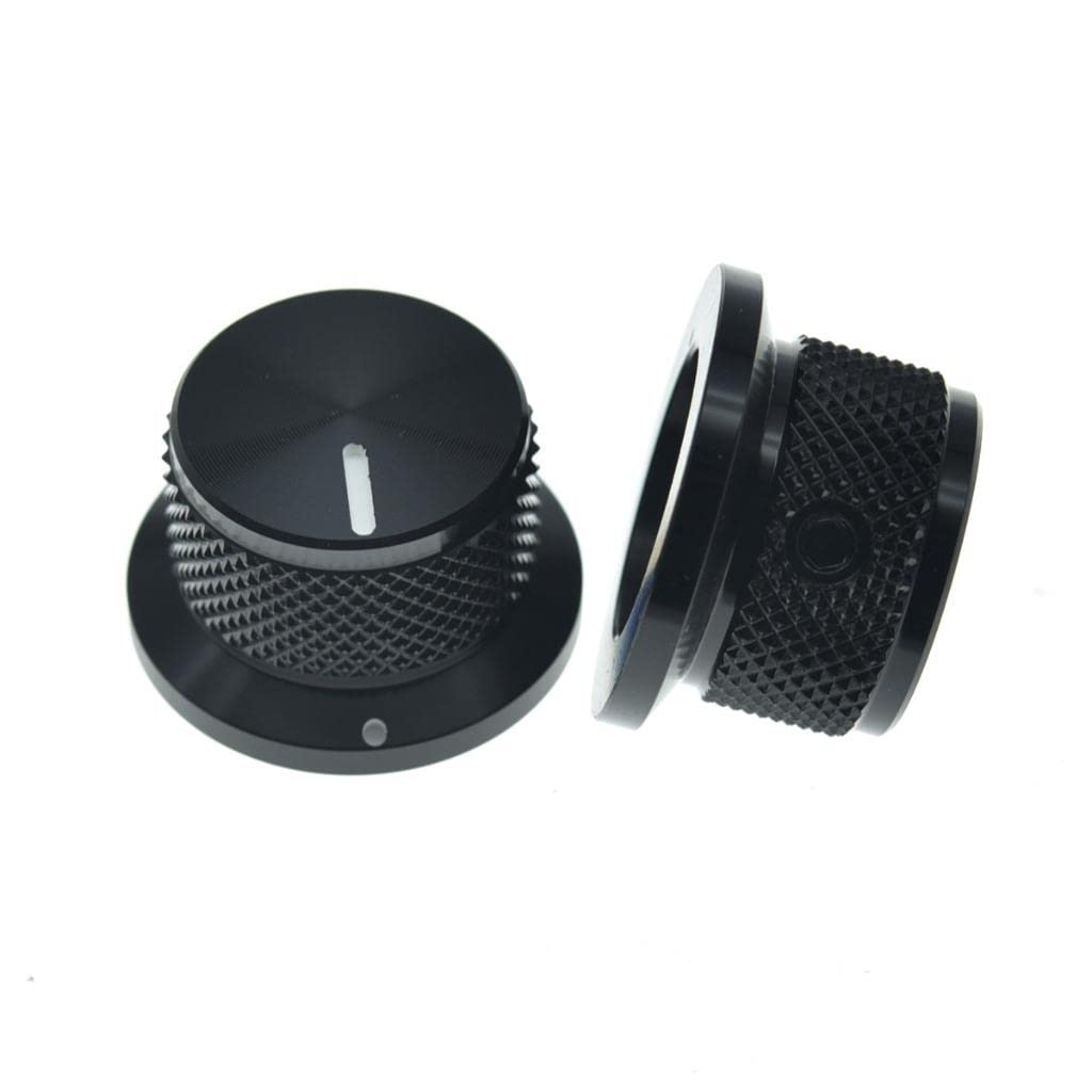 Kaish 4Pcs Aluminium Potentiometer Knobs 1/4'' Universal Top Hat Knobs Bell Control Knob With Set Screw For Guitar/Bass/Amps/Pre