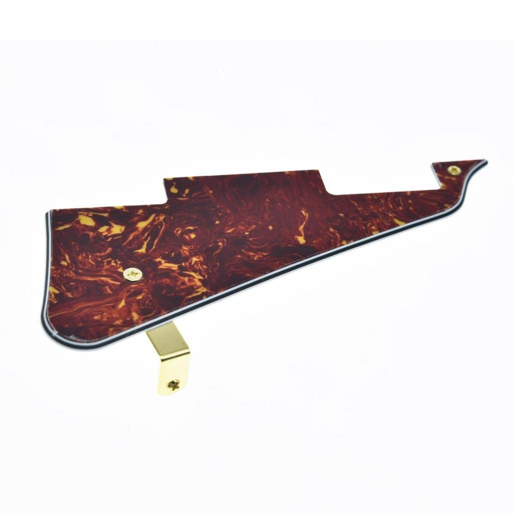 Kaish Vintage Tortoise Lp Guitar Pickguard With Gold Stainless Steel Bracket And Steel Mounting Screws For Usa Les Paul