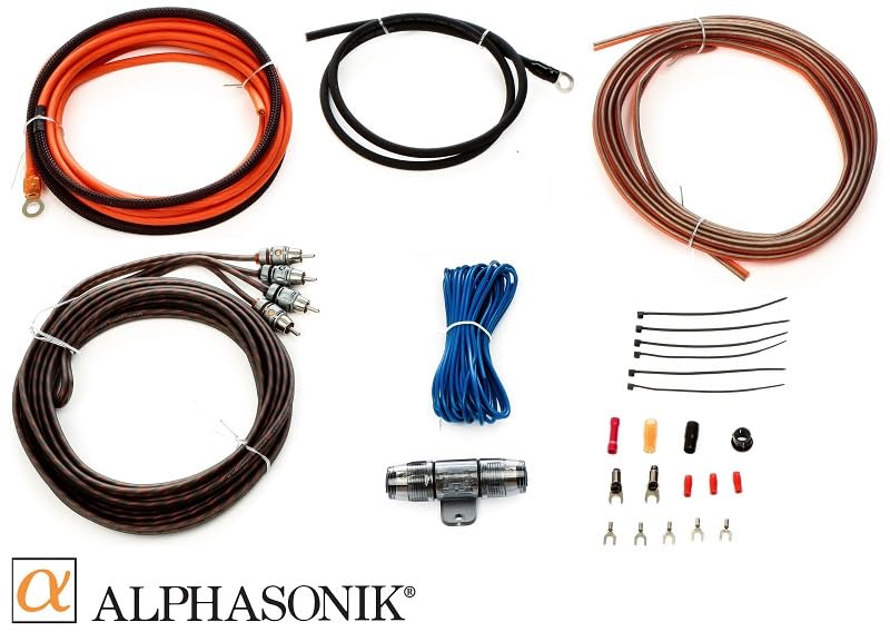 Alphasonik Aak8G Premium 8 Gauge Complete Car Amplifier Installation Kit Hyper Flex Power, Ground, Speaker Wire Rca Cable   Exce