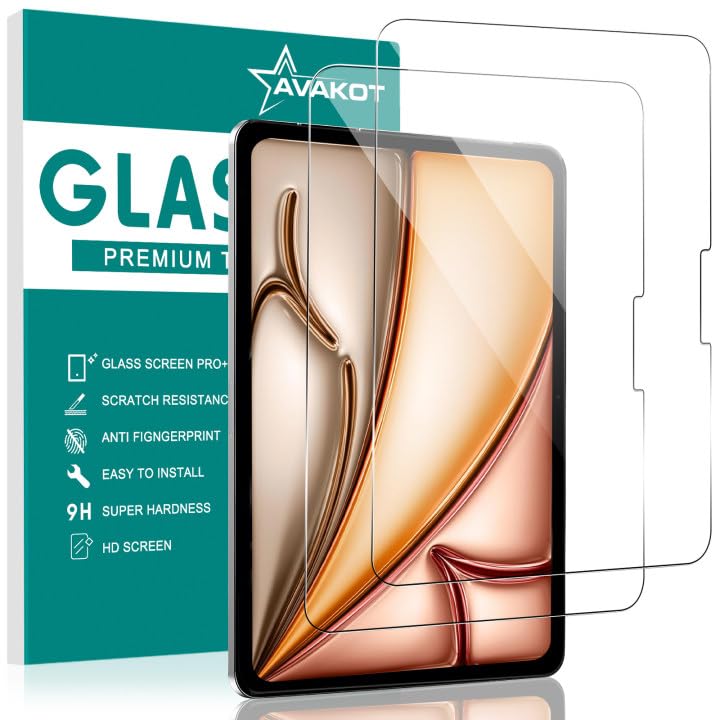 Avakot 2 Pack Screen Protector For Ipad Air 13 Inch (M2) 2024 Tempered Glass, Tempered Film For Ipad Air 13 Inch, Anti Scratch S