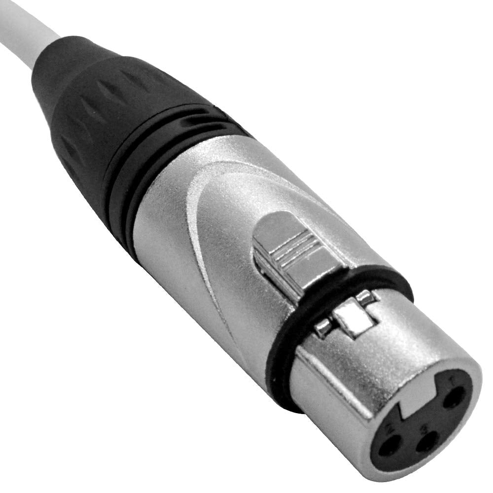 Seismic Audio - Satrxl-F25White-6Pack - 6 Pack Of 25 Foot White Xlr Female To 1/4 Inch Trs Patch Cables- 25' Professional Audio