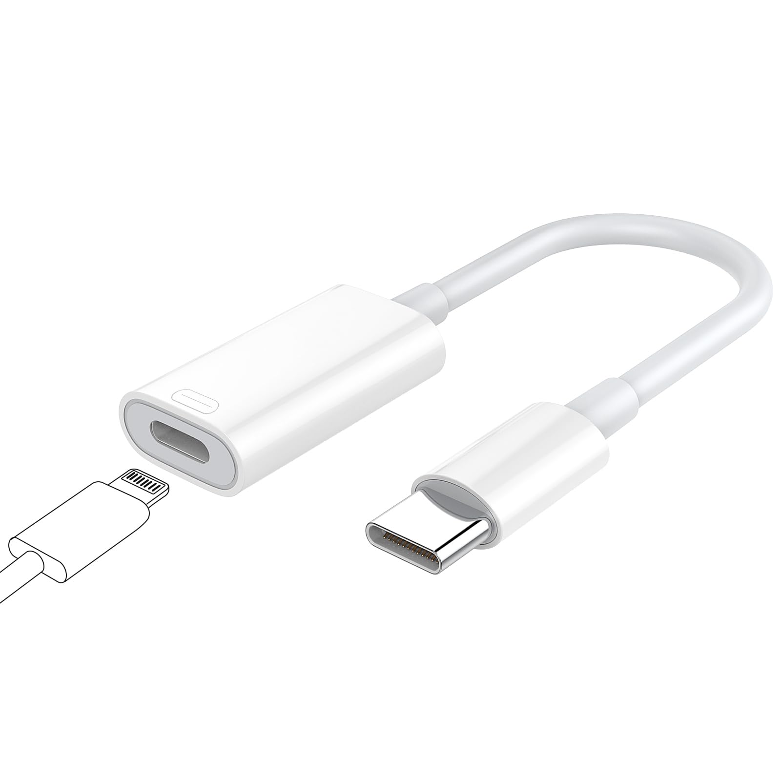 TiMOVO Lightning to USB C Adapter for iPhone 15 Pro Max/15 Pro/15 Plus, Type C Charger Connector Cable Support 35W Fast Charging