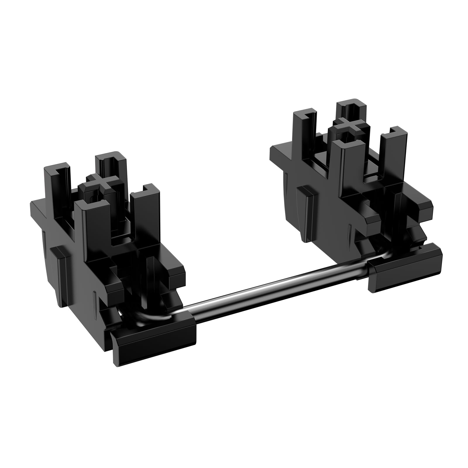 Durock Plate Mount Stabilizer V3, Innovative Pre Clipped Stem For Minimum Wire Wobble 2U 6.25U 7U Keyboard Stabilizers (V3 Nero