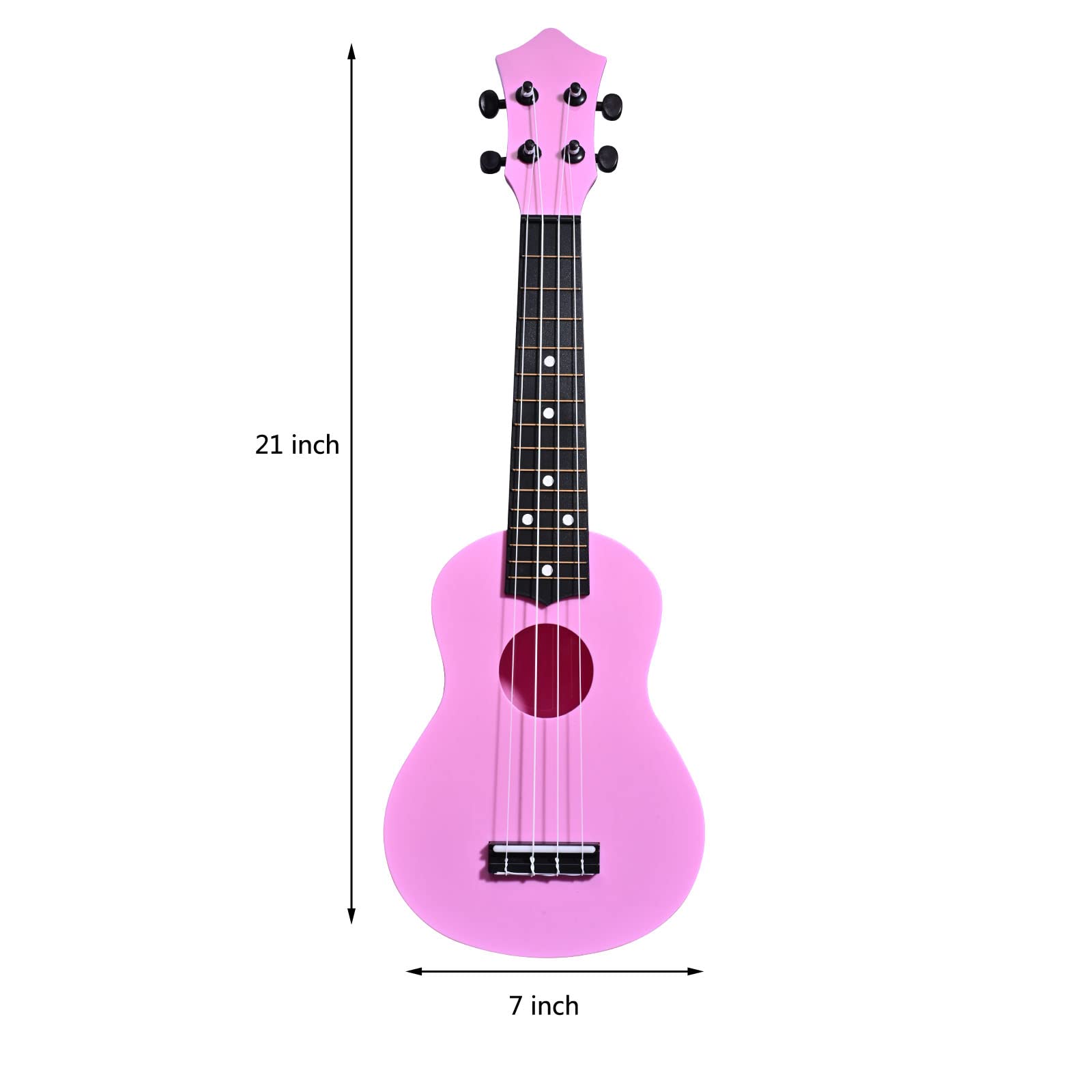 Lieke Kids Ukulele 21 Inch Soprano Ukelele,Musical Instrument,Toy Ukulele Gift For Girls Children Beginners With Bag (Pink)
