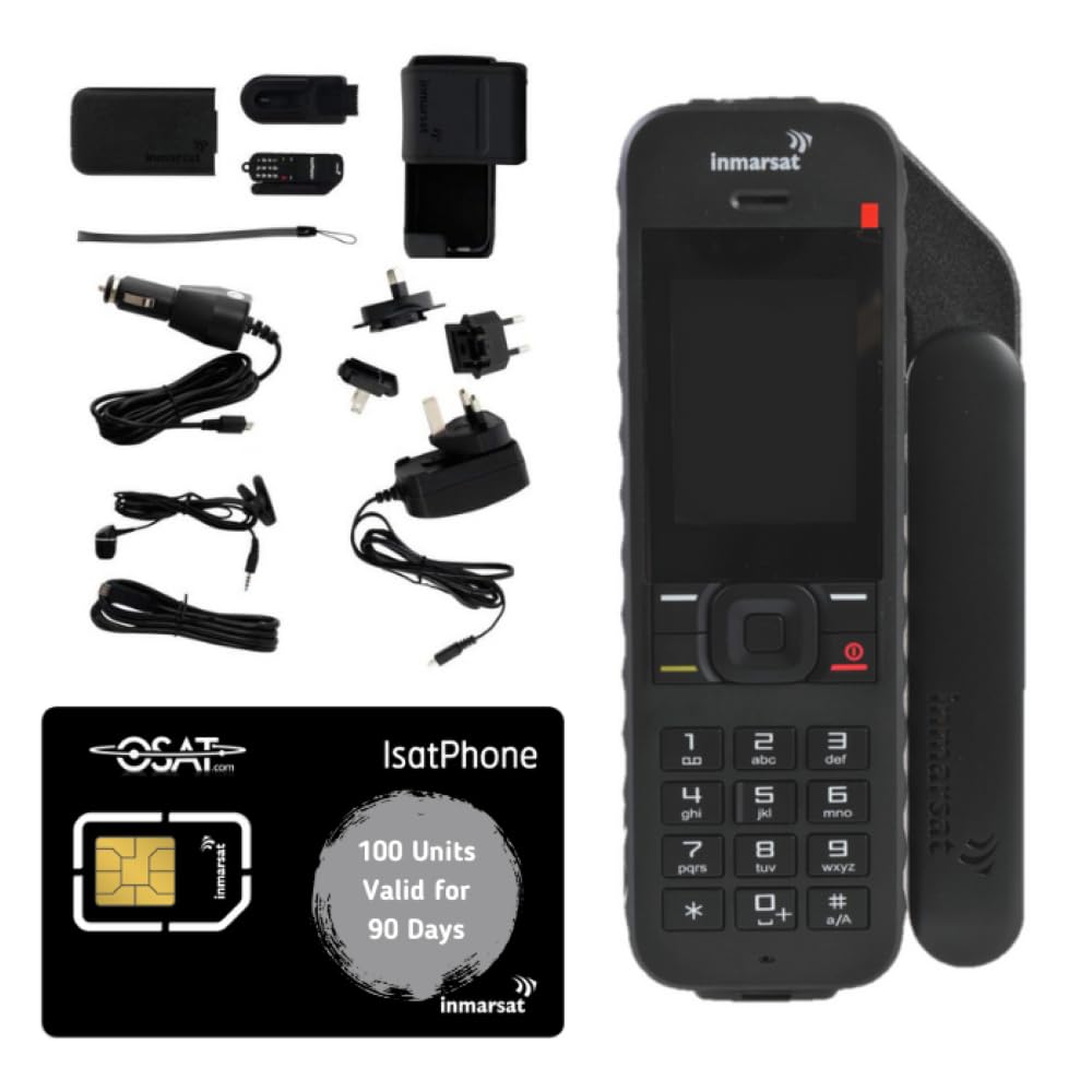 Osat Inmarsat Isatphone 2.1 Satellite Phone Telephone Handset With 100 Prepaid Units/90 Day Validity Sim Card   Voice, Sms Messe
