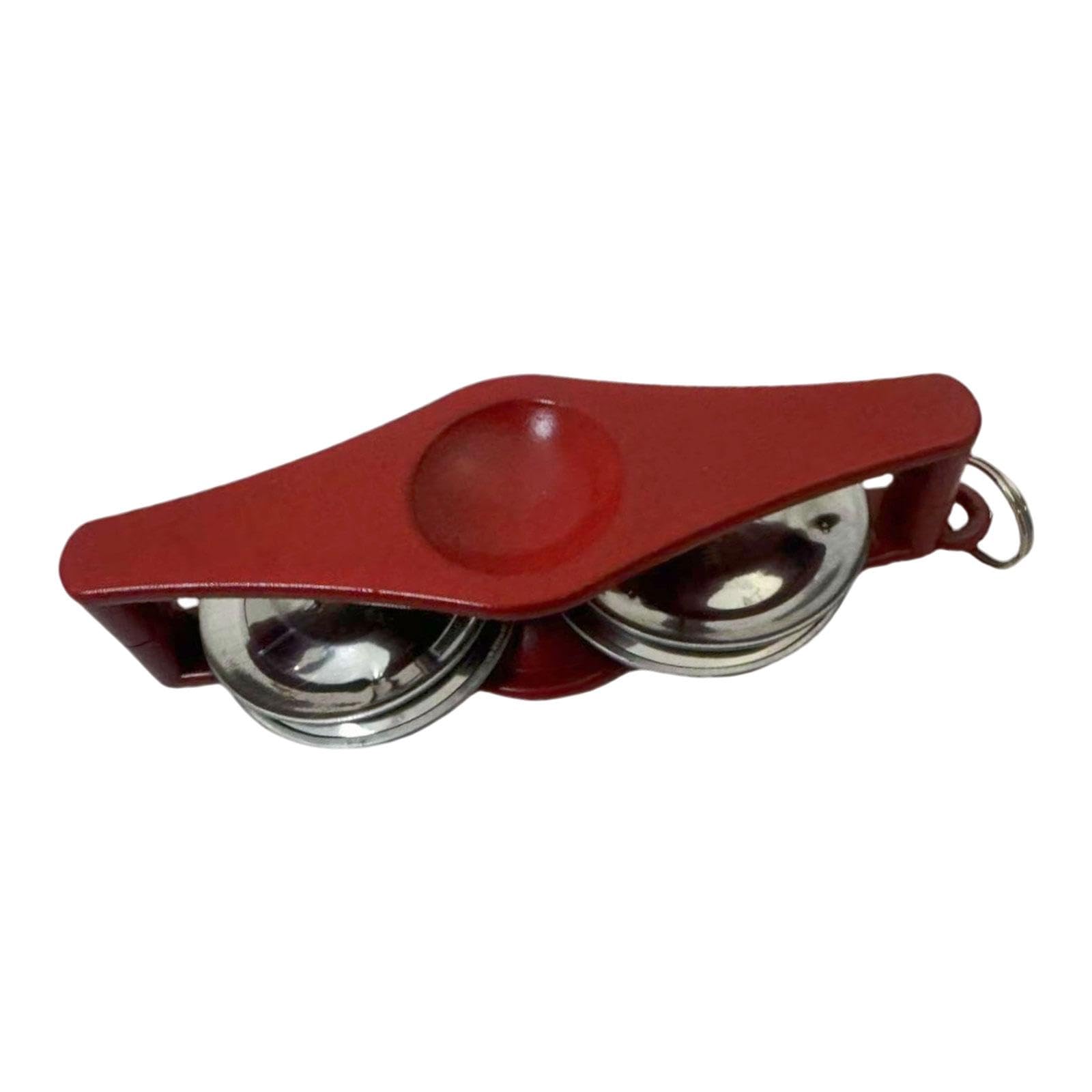 ATORSE Mini Tambourine Rattle Metal Jingles for Adults Children Hand Held Music Toy Red