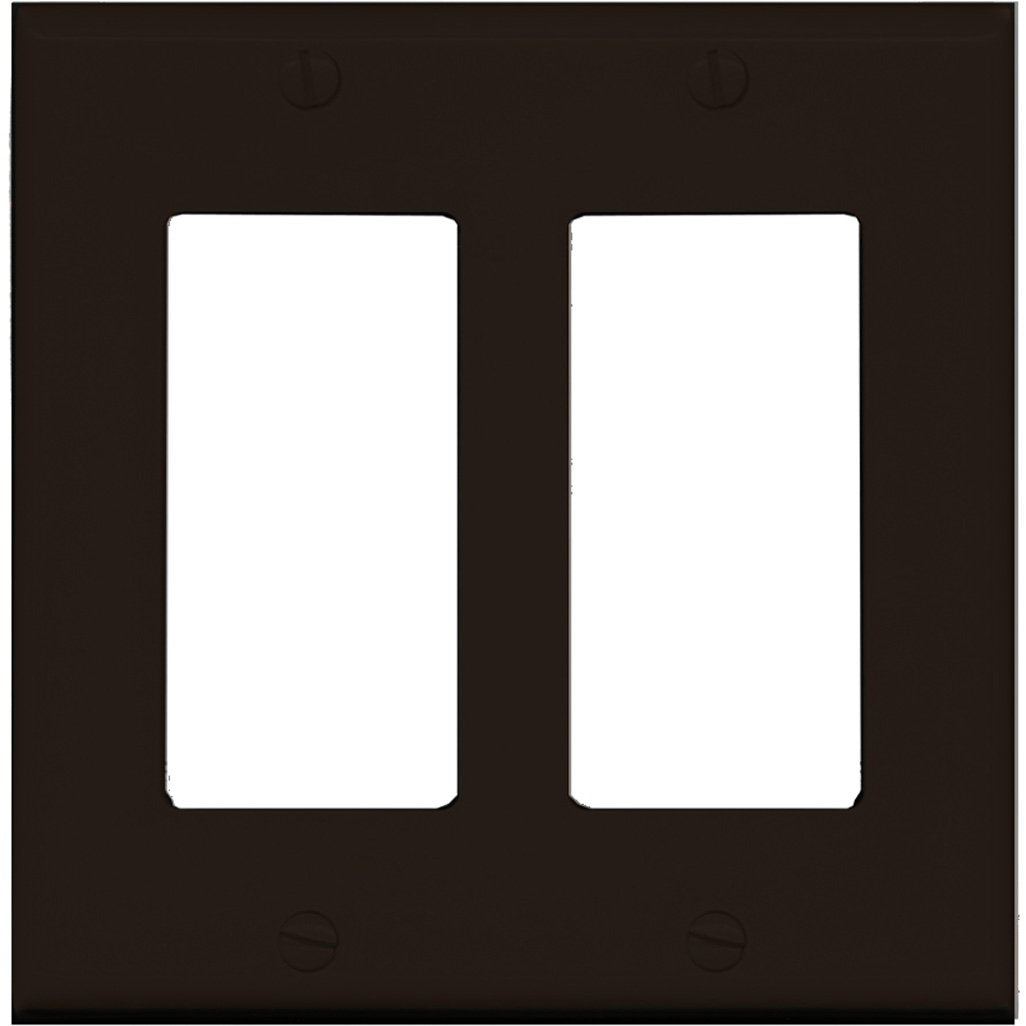 Riteav Blank Wall Plate For Keystone Jacks   Brown 2 Gang Decorative