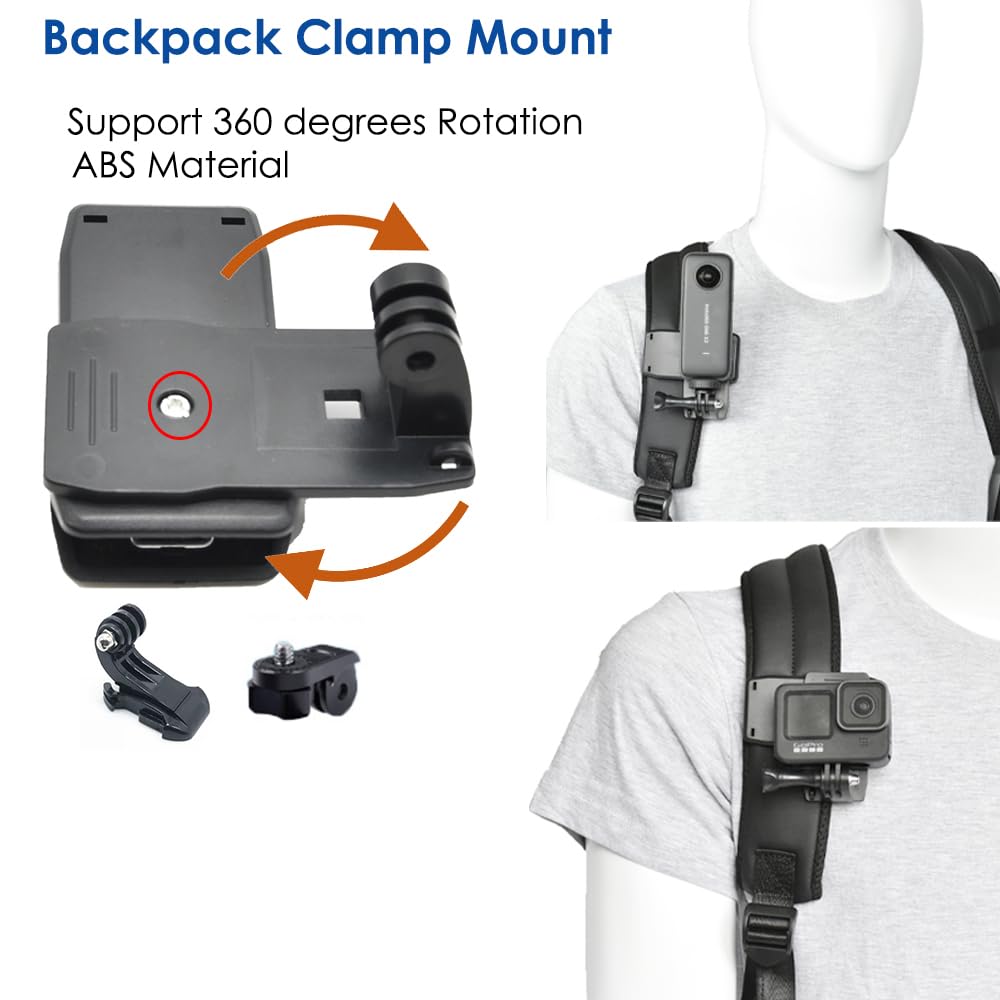 Vgsion Accessory Kit For Insta360 X4- Chest Strap Mount +Head Strap Mount+Wrist Strap+ Backpack Clip Mount Compatible With Insta