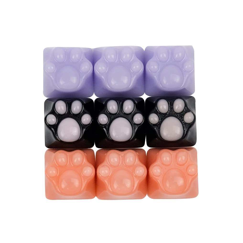 Capsmiths Cat Paw Artisan Keycap Set   Mx Mechanical Gaming Keyboards (Purple)