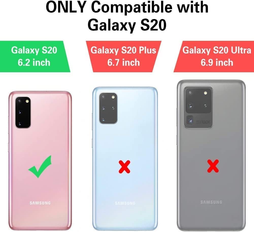 Hong Amy For Samsung Galaxy S20 Case (Not Fit Galaxy S20 Fe/Plus/Ultra), With Self Healing Flexible Tpu Screen Protector [2 Pack