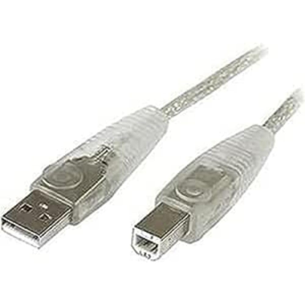 Startech.Com Transparent Usb 2.0 Cable   A To B   Usb Cable   Usb (M) To Usb Type B (M)   Usb 2.0   6 Ft   Molded   Transparent 