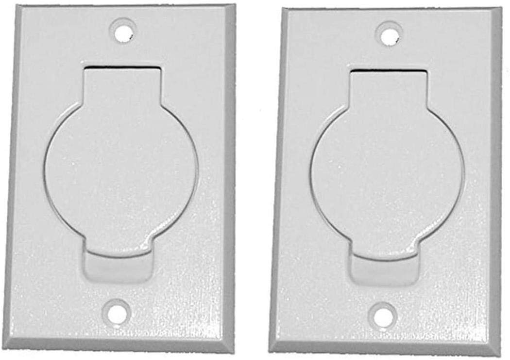 (2 Pack) Replacement Designed To Fit Standard White Central Vacuum Inlet Valve Plate for Beam Central Vac -White Round Door