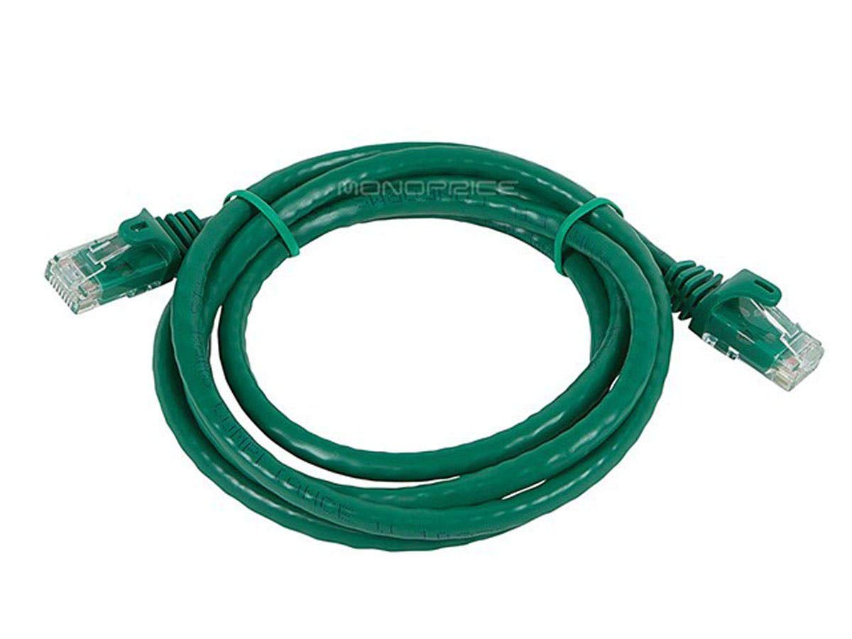 Monoprice Cat6 5Ft Green Patch Cable Utp 24Awg 550Mhz Pure Bare Copper Snagless Rj45 Flexboot Series Ethernet Cable