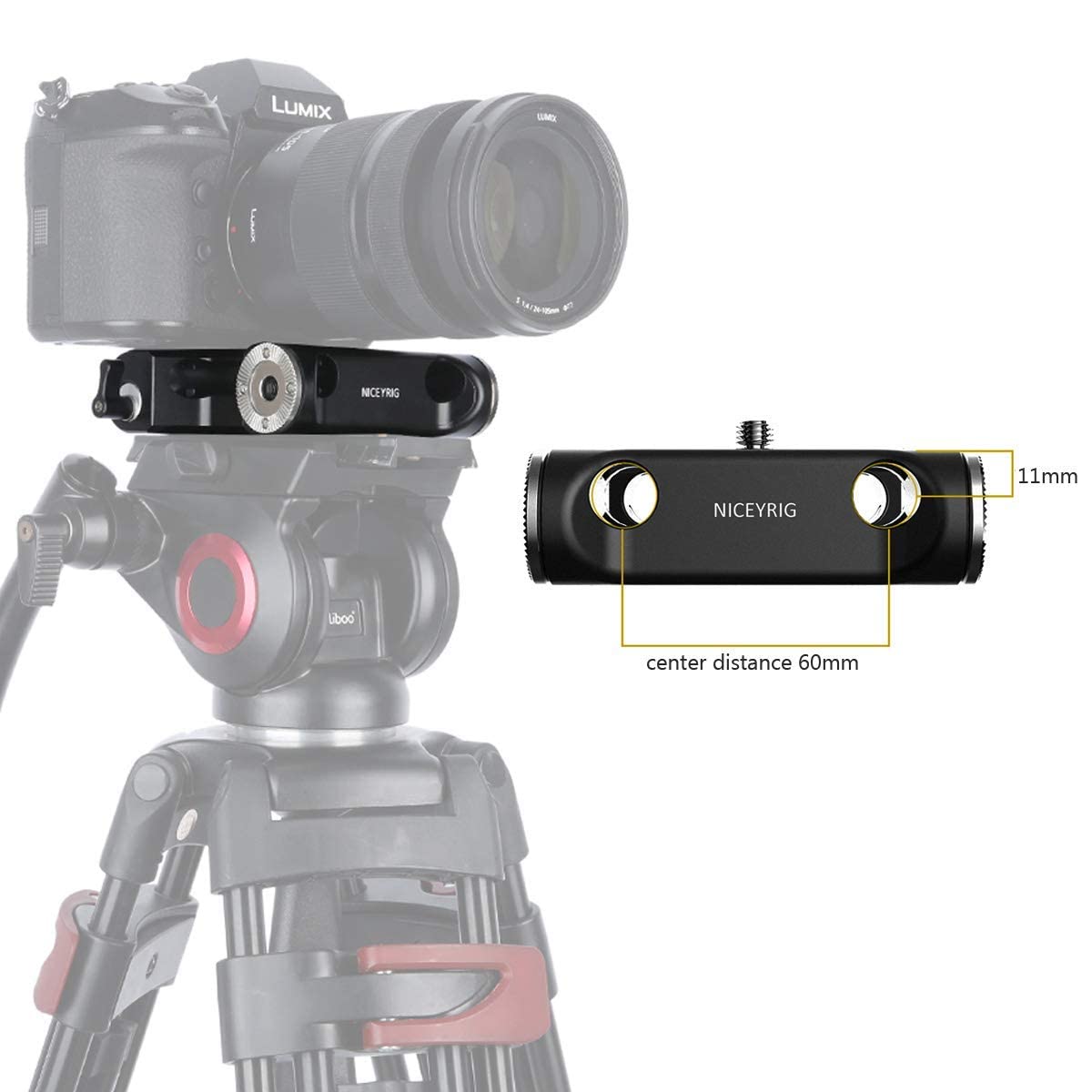 Niceyrig Camera Baseplate With Rosette Mount, 15Mm Rod Base Plate Applicable For Sony Fs5 Fs7 Fx9, Red Dsmc2, Kinefinity Cinema