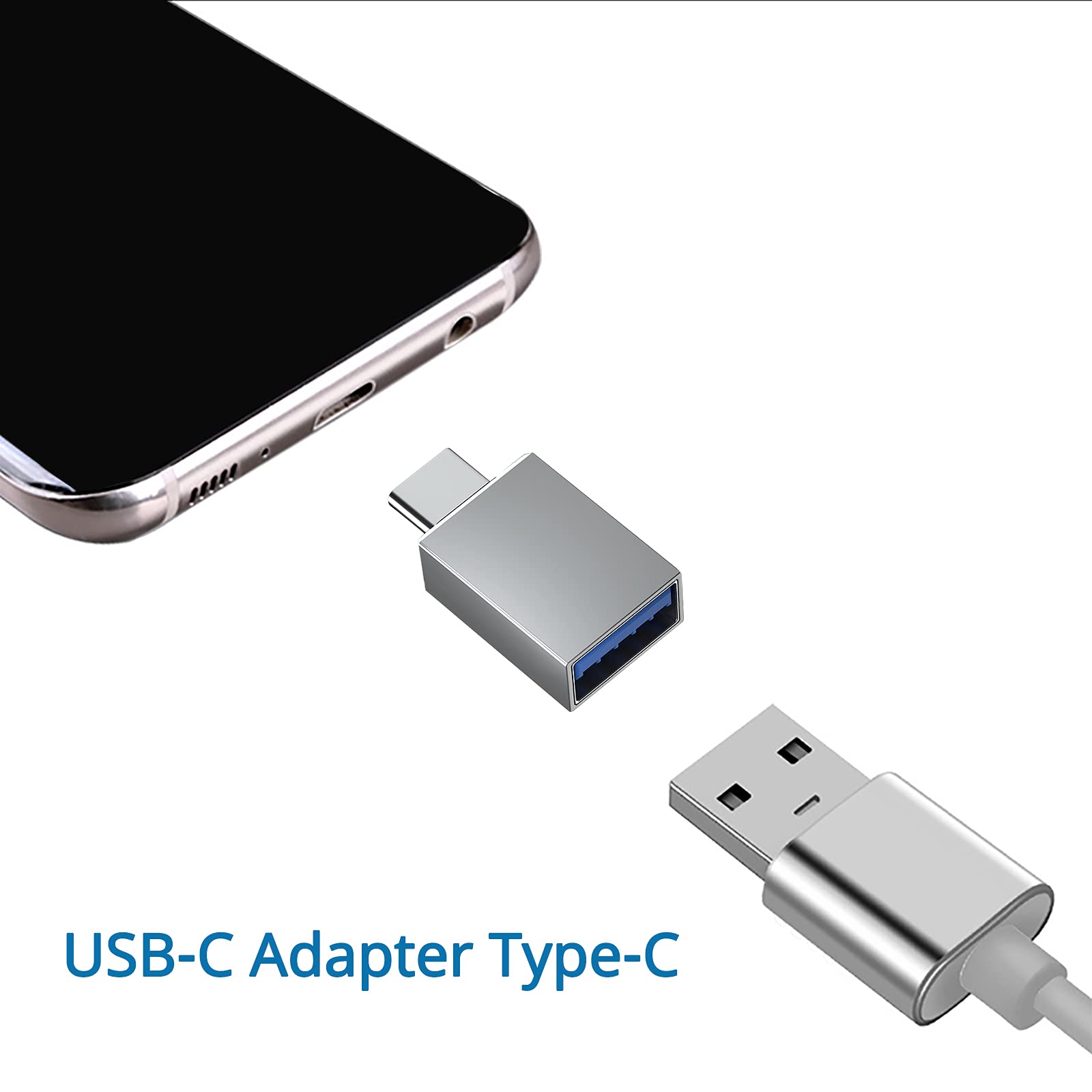 Marmoin Usb C To Usb Adapter, 2 Pack, Male To Female, Zinc Alloy, High Speed Data Transfer, Compatible With Imac, Ipad Pro, Macb