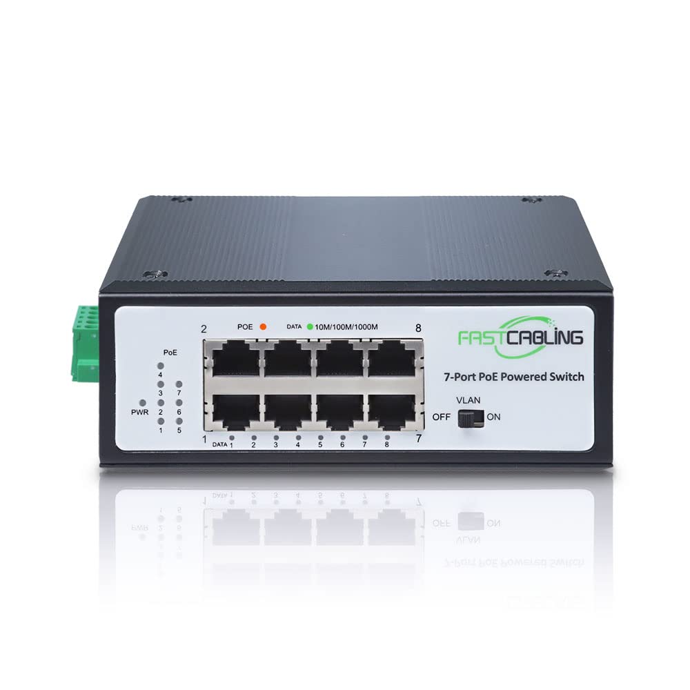 Fastcabling Poe Powered Switch 8 Port, 71W Poe Passthrough, Re Use Existed Cat5E/Cat6 Cable, Expand Rj45 Network Port