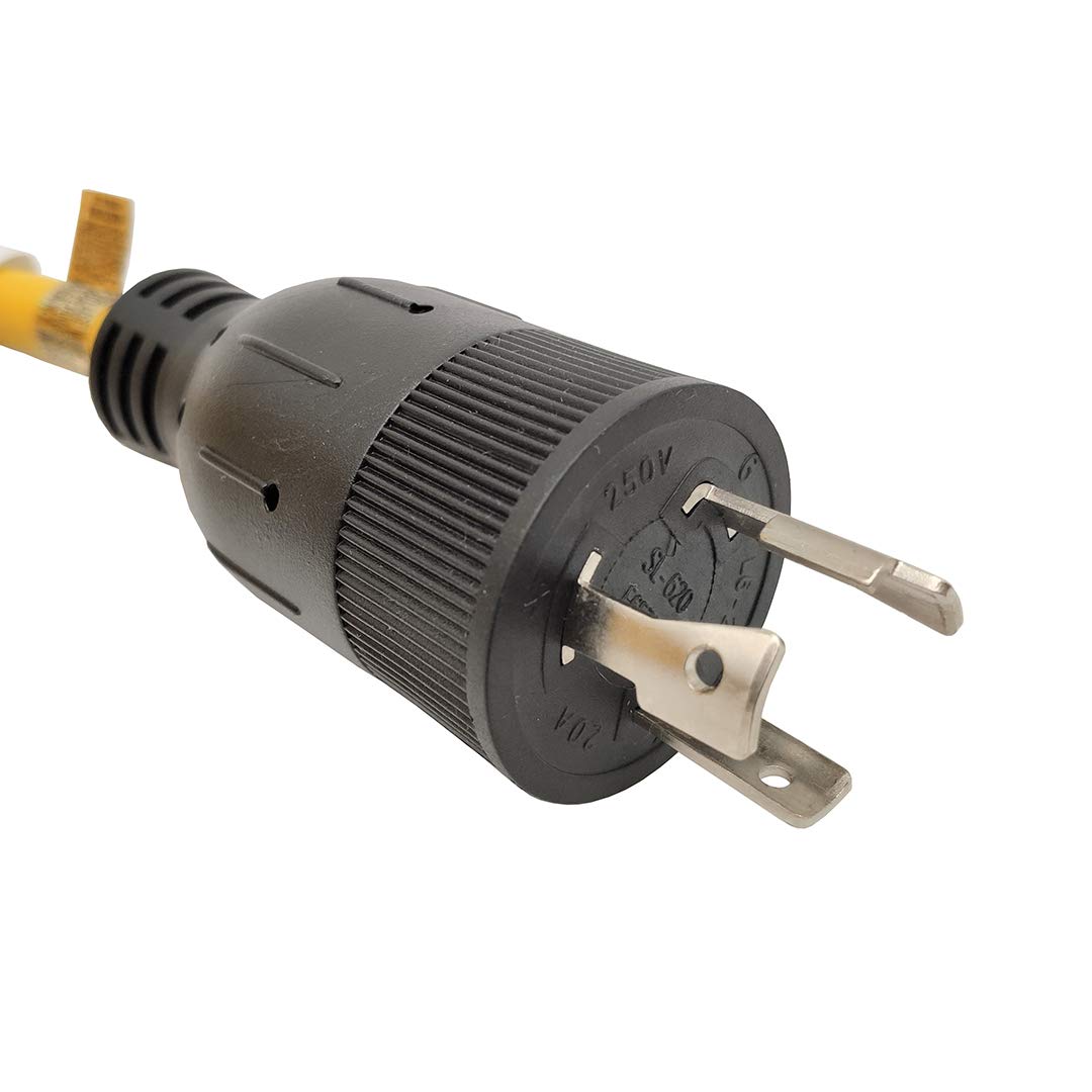 Parkworld Nema L6 20 Extension Cord, Locking 3 Prong, 20 Amp, 250 Volts, 5000 Watts (25Ft)