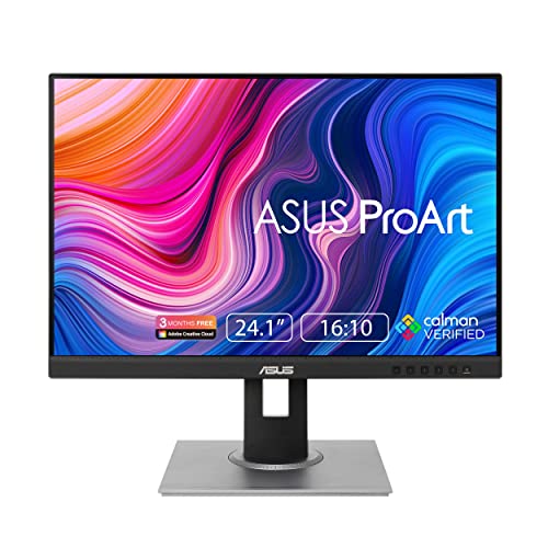 Asus Proart Display Pa248Qv 241A Wuxga (1920 X 1200) 16:10 Monitor, 100% Srgbrec709 E  2, Ips, Displayport Hdmi D Sub, Calman Ve