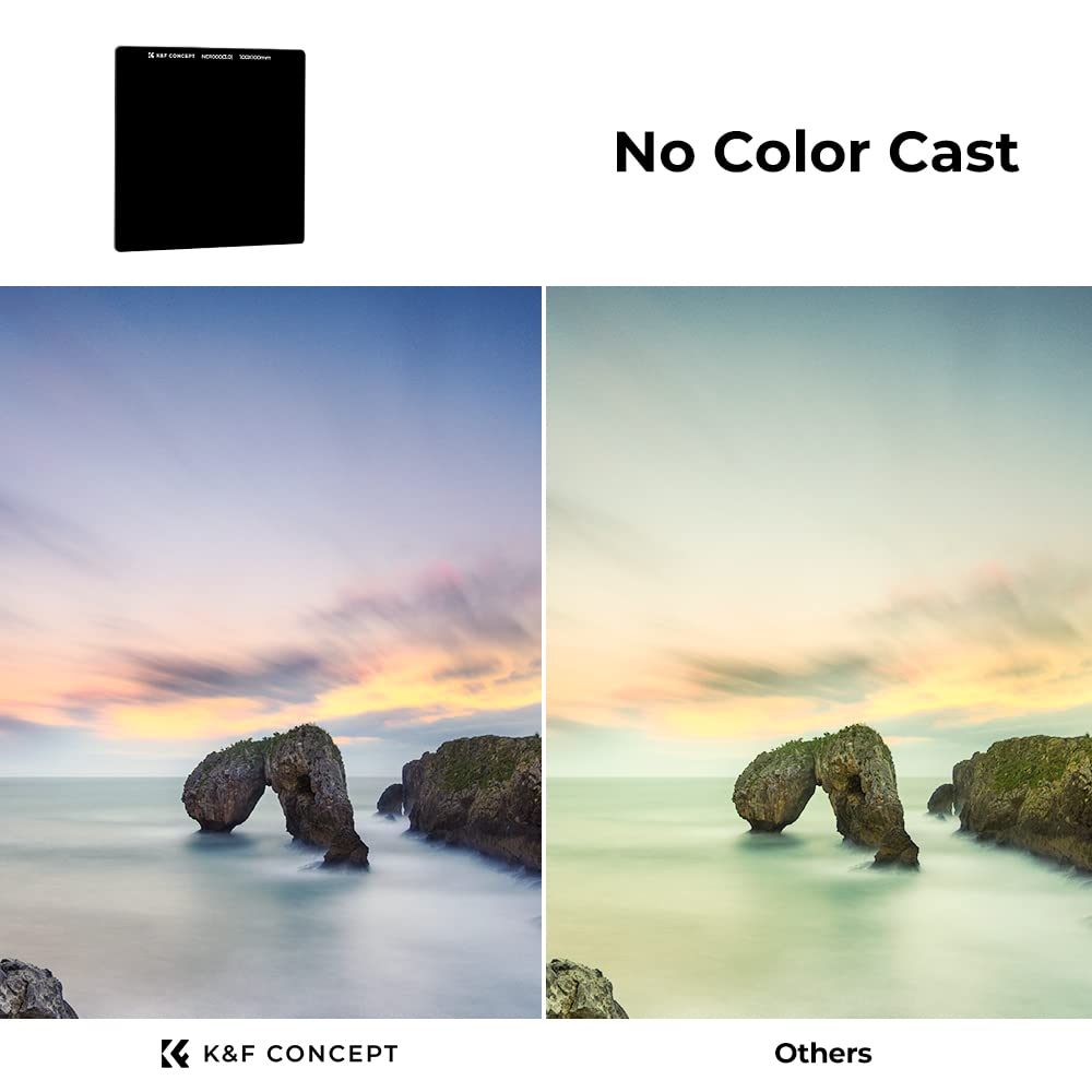 K&F Concept 100 X 100Mm Nd1000 (10 Stop) Square Filter Ultra Slim Hd 28 Multi Layer Coatings Neutral Density Import Agc Optical