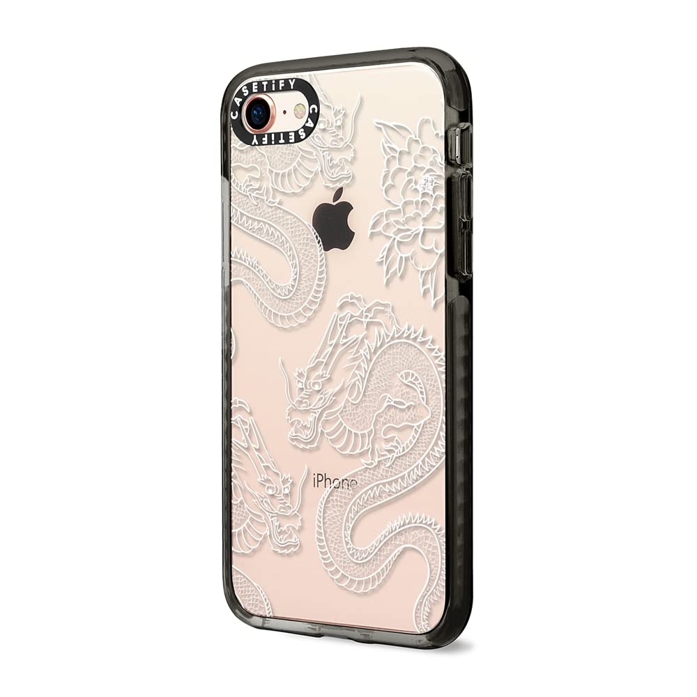 Casetify Impact Case For Iphone Se (2020/2022) And Iphone 7/8   Dragons   Clear Black