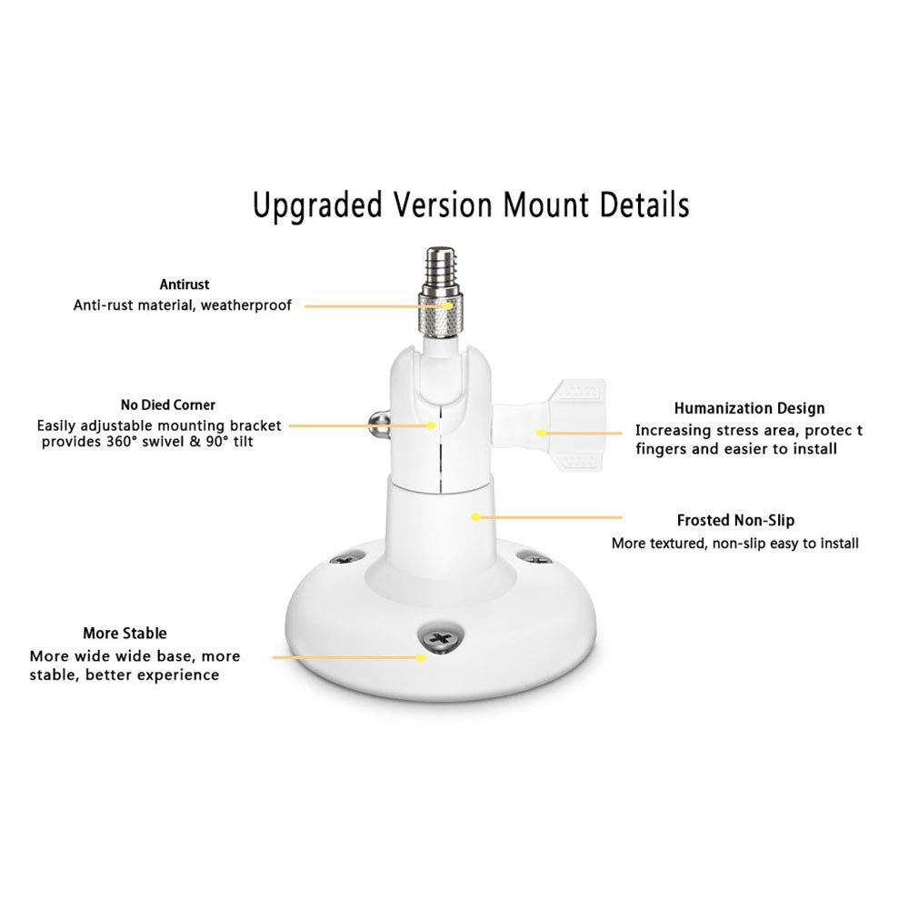 Koroao ?Latest Version? Indoor/Outdoor Security Wall Mount For All Arlo Camera, Wyze Cam Pan/V3, Arlo Ultra, Arlo Essential, Eufycam 2   More Stable And Flexible Arlo Accessories(2Pack, White)