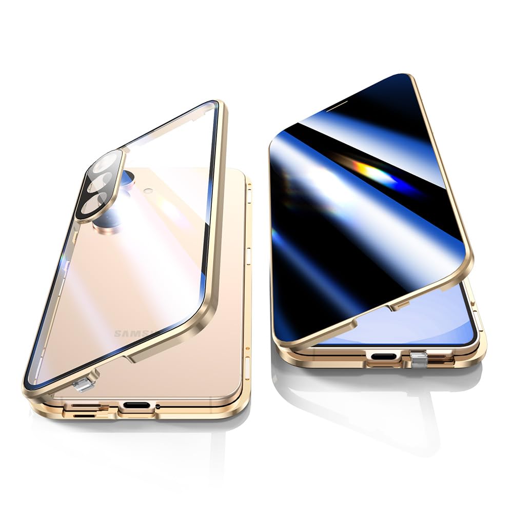 Jonwelsy Anti Peeping Case For Samsung Galaxy S25, 360 Degree Front And Back Privacy Tempered Glass Cover, Anti Spy Screen, Anti