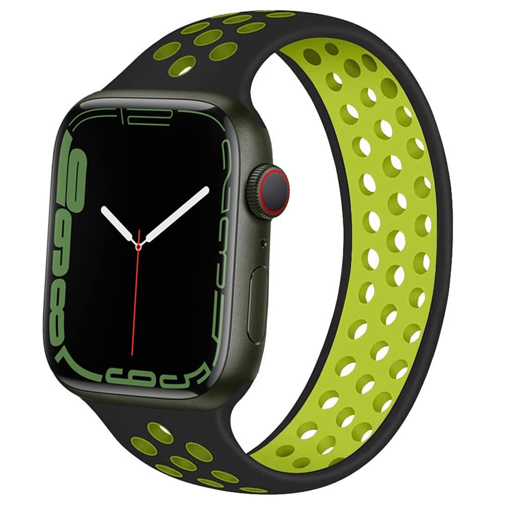 Almnvo Bands For Apple Watch Band 49Mm 45Mm 44Mm 42Mm,Sport Silicone Solo Loop Breathable Wristbands,Replacement Strap No Clasp