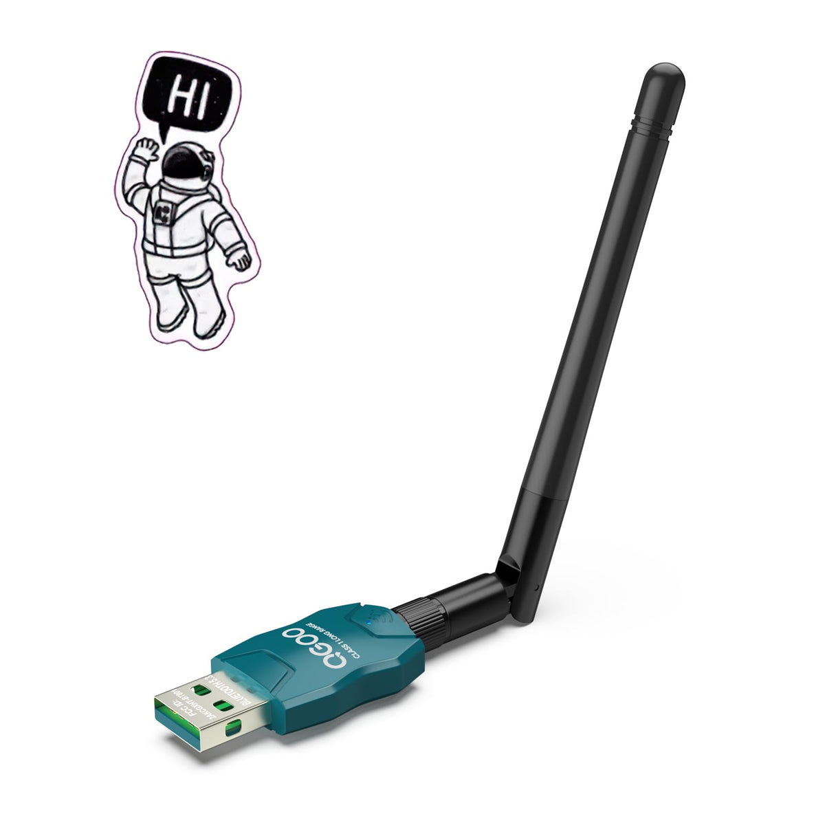 Class 1 Long Range Bluetooth Adapter For Pc, Qgoo Usb Bluetooth Adapter For Pc 5.3+Edr, Bluetooth Dongle Bluetooth Receiver Supp