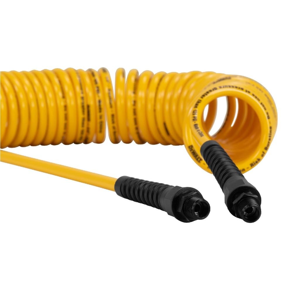 Dewalt (Dxcm012-0242) 25 1/4 Mnpt Polyurethane Recoil Hose W/Bend Restrictors