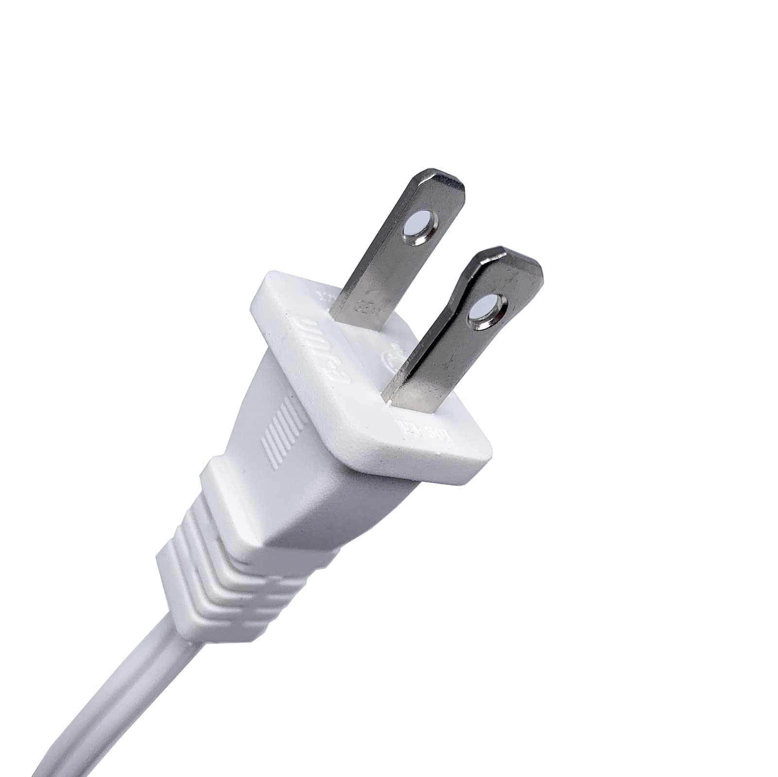 3 Ft Extension Cord, Indoor Use, White Short Polarized Us Two Prong Male Female Power Cable, 18Awg Nema 5 15P To Nema 5 15R 2 Pa