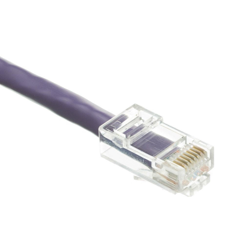 Cablewholesale 14 Foot Cat6 Purple Ethernet Patch Cable, Bootless, 24Awg Network Cable With Rj45 Gold Plated Connector, 4 Pair S