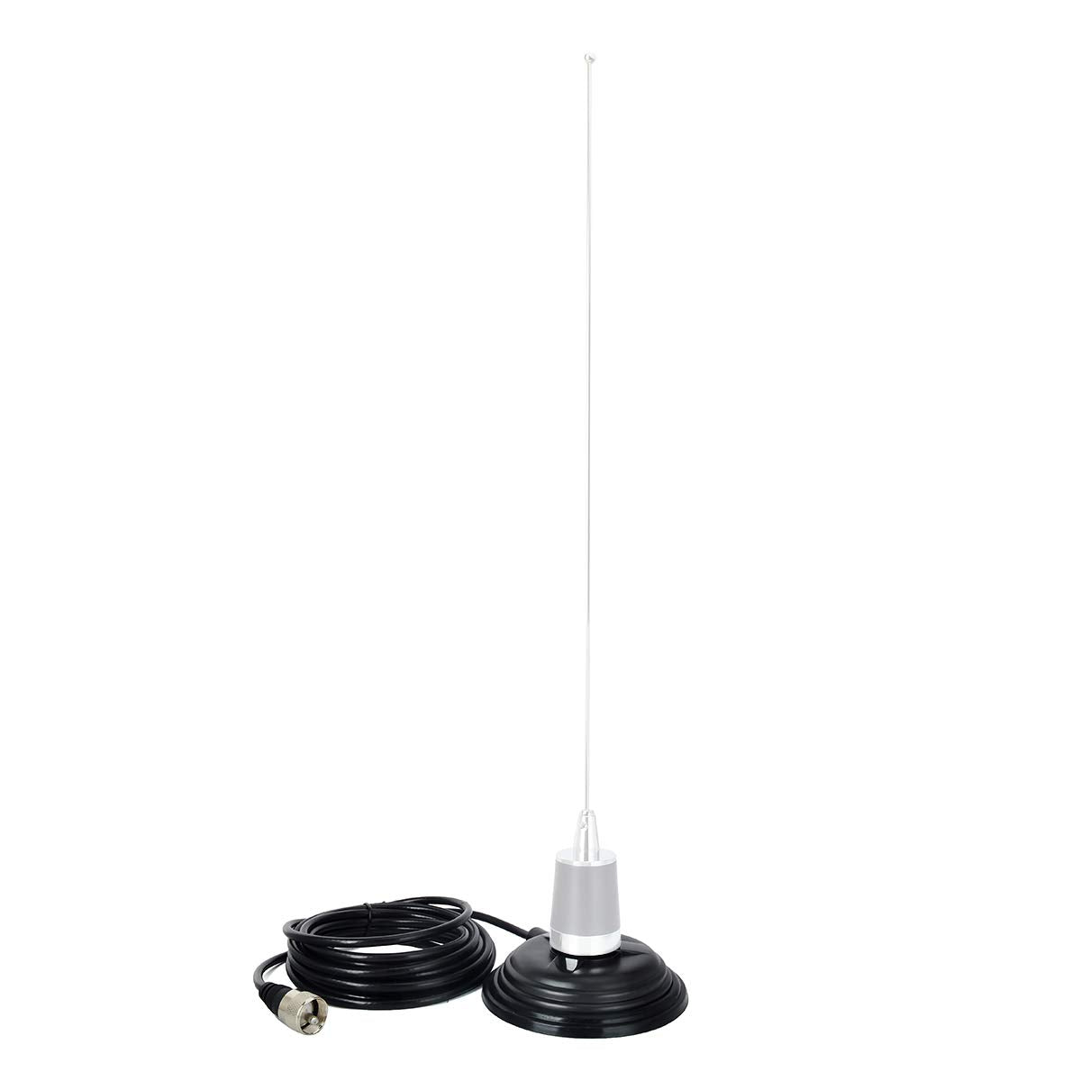 Hys Magnetic Nmo Antenna Mount, 4.3Inchs Magnet Mount Base W/5M(16.4Ft) Rg58 Coaxial Cable Pl 259 Plug For Nmo Cb/Vhf/Uhf/Hf Ham
