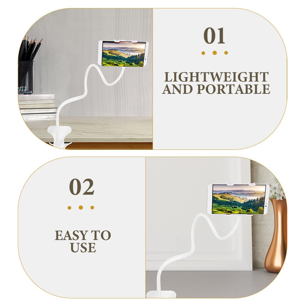 Homoyoyo 2Pcs Gooseneck Phone Holder For Bed 360 Adjustable Clamp Clip Phone Mount Holder Cell Phone Clip Support Stand Overhead