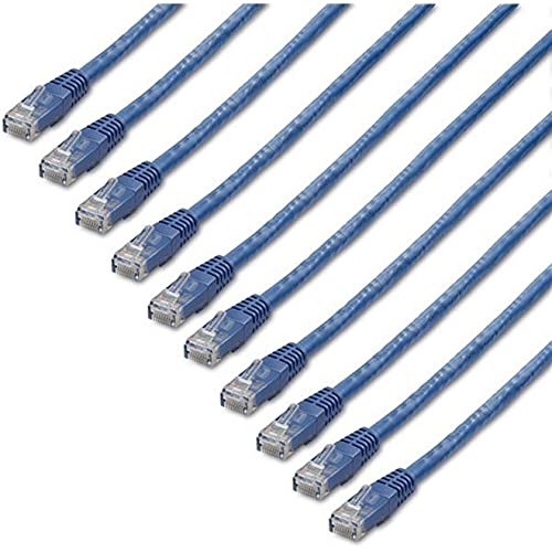Startech.Com 1 Ft. Cat6 Ethernet Cable   10 Pack   Etl Verified   Blue Cat6 Patch Cord   Molded Rj45 Connectors   24 Awg Copper