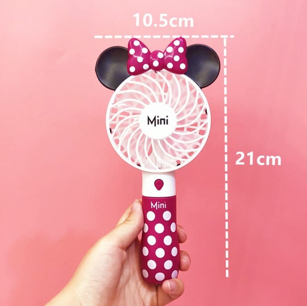 Kbinter Cute Personal Mini Fan, Handheld & Portable Usb Rechargeable 1 Speed Usb Fans With Colorful Led Light Adjustable, For In