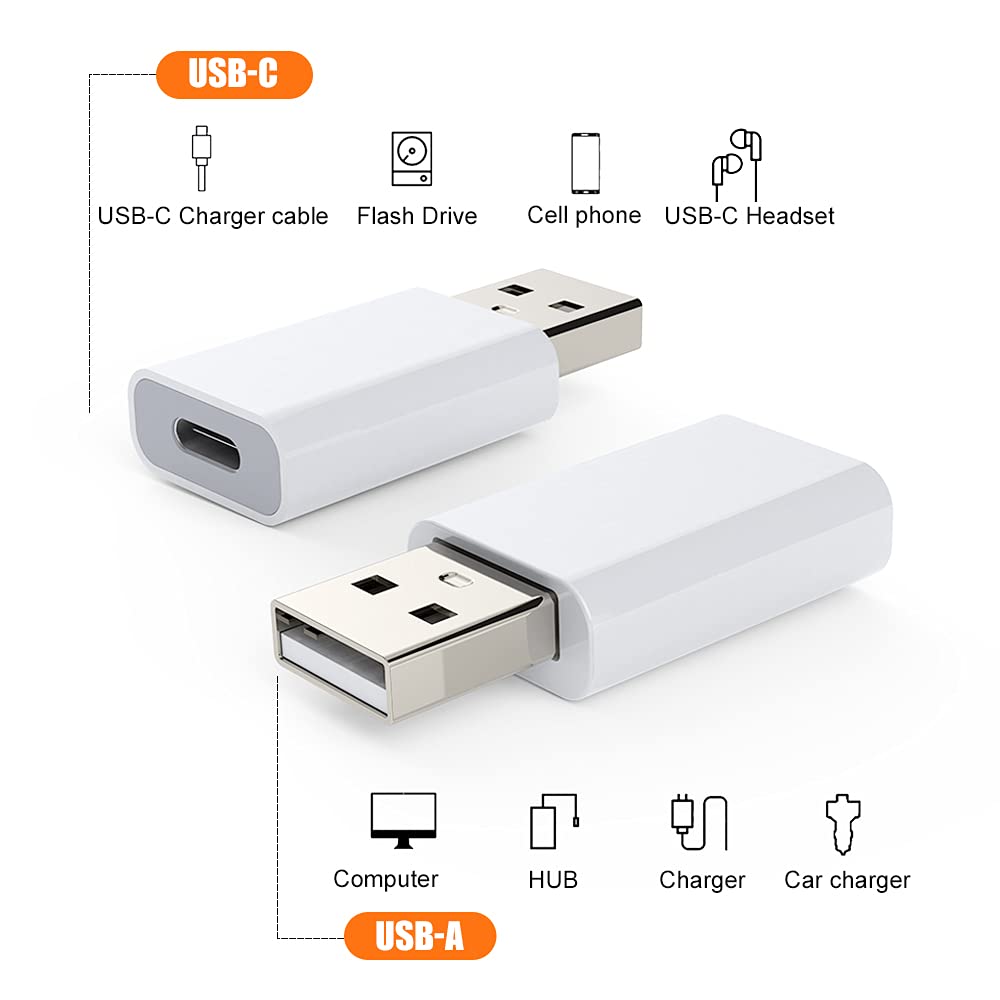 Usb Type C Female To Usb Type A Male Adapter, Usb C To Usb Charger Cable Adapter Compatible With Magsafe Wirless Charger/Iphone
