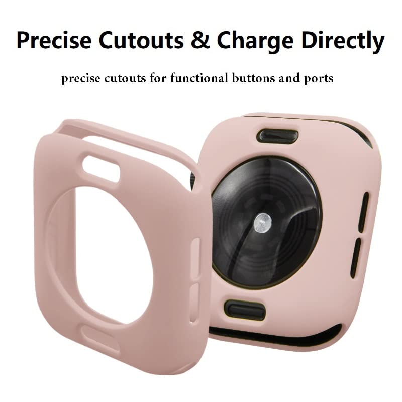 Hontao Ultra Thin Soft Tpu Shockproof Bumper Case For Iwatch Apple Watch Series 10 Sand Pink 42Mm