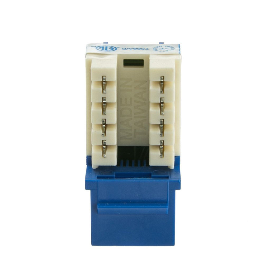 Cablewholesale Cat5E Keystone Jack, Rj45 Female (Utp) To 110 Punch Down Connector, Blue