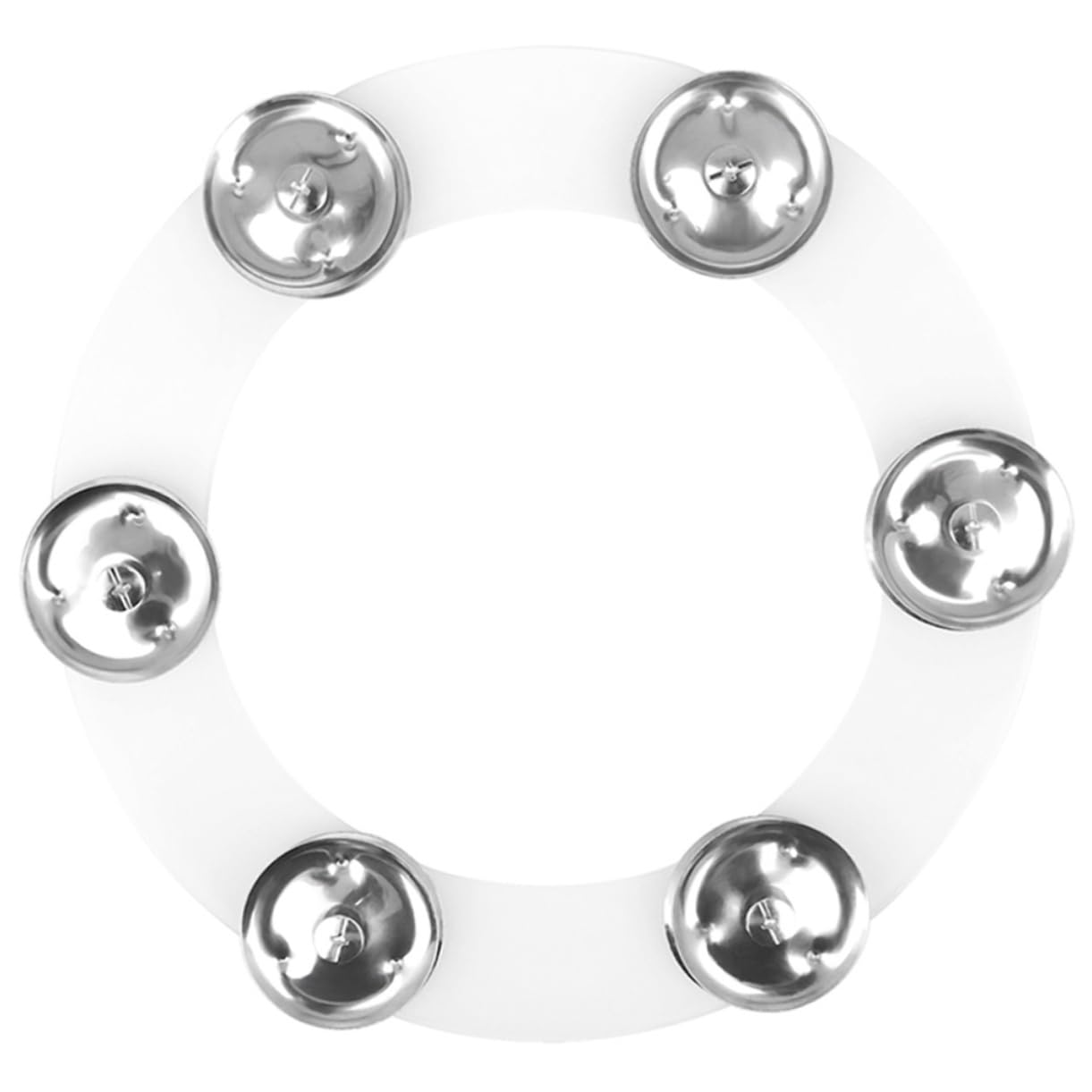 GOOHOCHY Cymbals Ching Ring Mountable HiHat Tambourine with 6 Jingles Drum Set Cymbal Accessories 7.48In Durable Drum HiHat Ta
