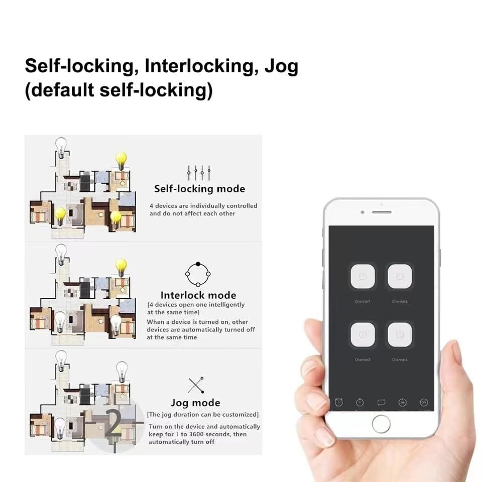 Sound Inching Yitouniu 4 Channel Tuya Smart Life Wifi Momentary Inching Relay Self ...