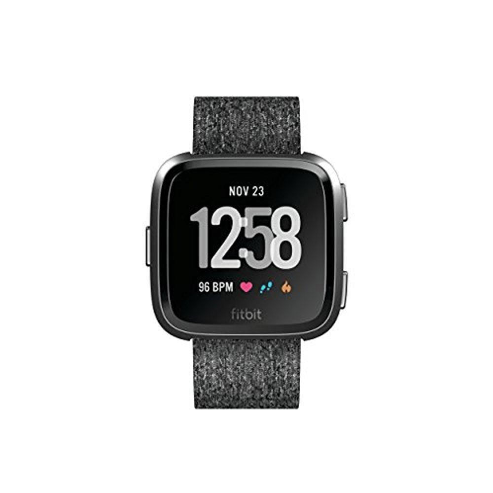 Fitbit Versa Special Edition Smart Watch, Charcoal Woven, One Size (S & L Bands Included)
