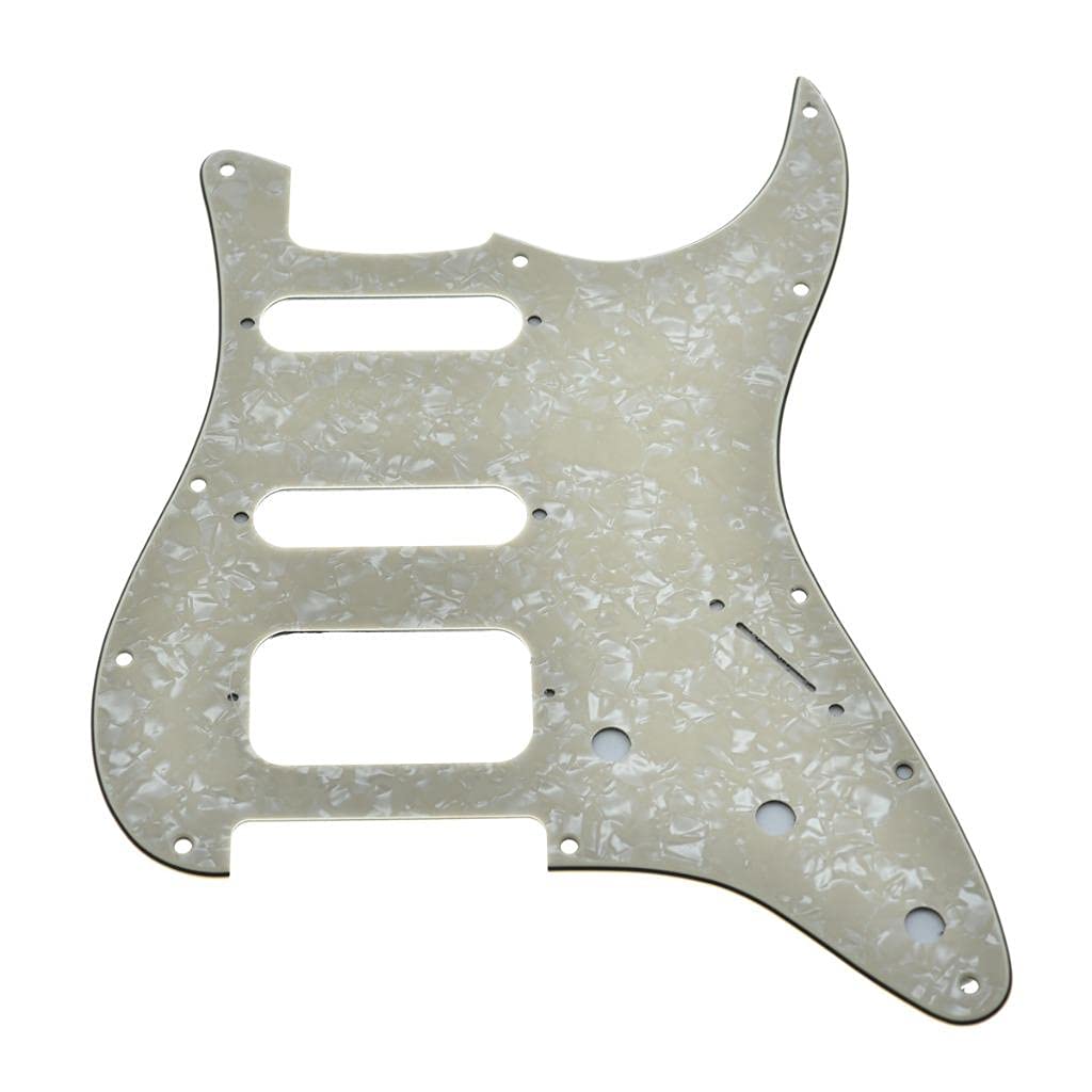 Dopro 11 Hole Strat Hss Guitar Pickguard 2 Screw Humbucking Pickup Mount For American Fd Stratocaster Aged Pearl