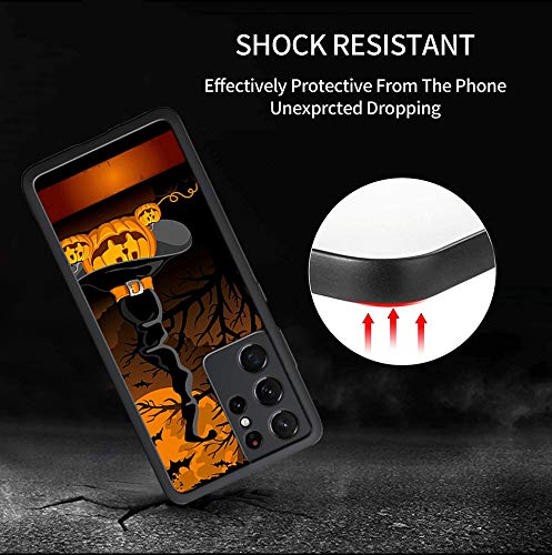 Vuttoo For Samsung Galaxy S21 Ultra Case   Halloween Pumpkins Witch Hat Pattern Phone Case   Tpu Shock Absorption Protection Pho