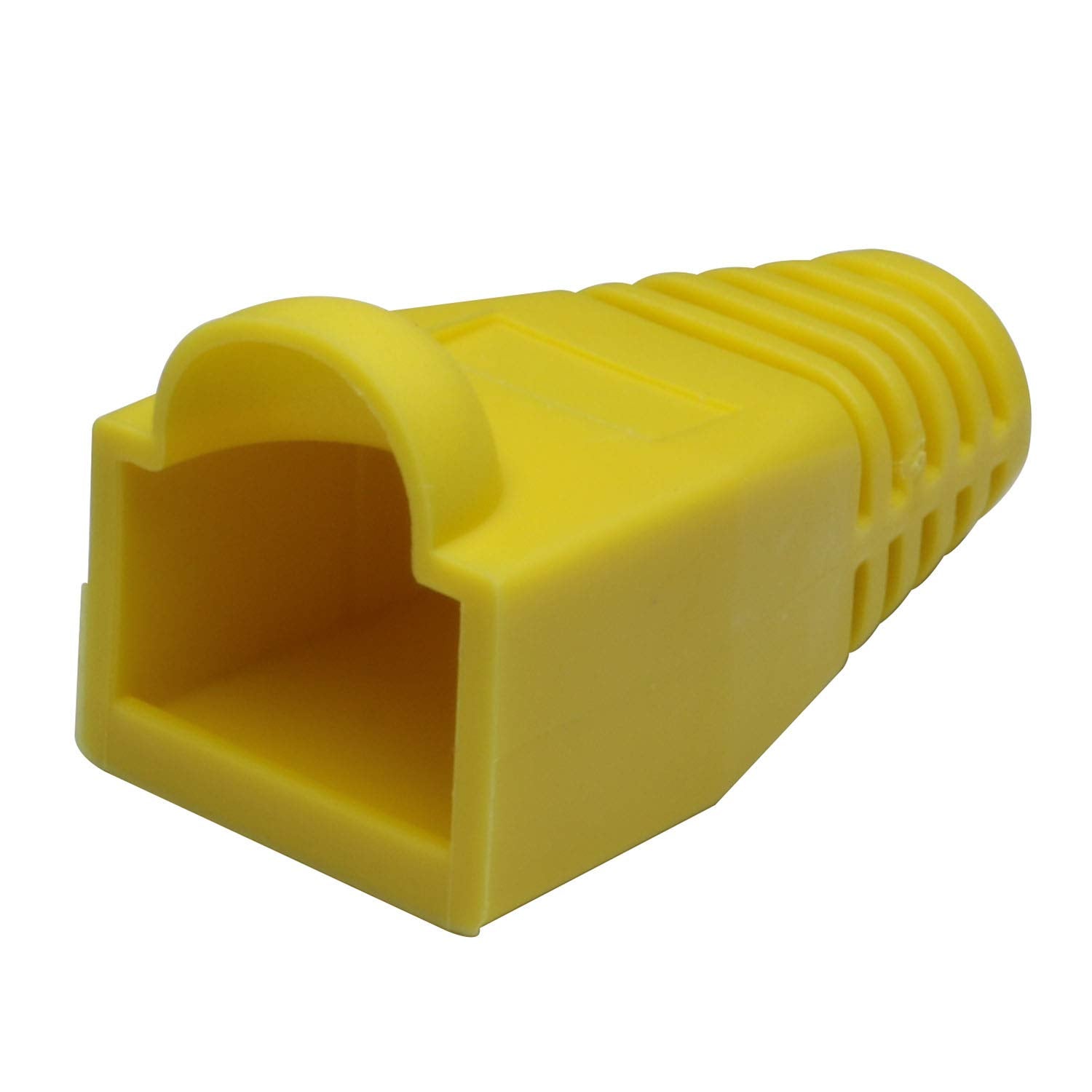 Ruiling 100Pcs Yellow Cat5E Cat6 Rj45 Ethernet Network Cable Strain Relief Boots Cable Connector Plug Cover