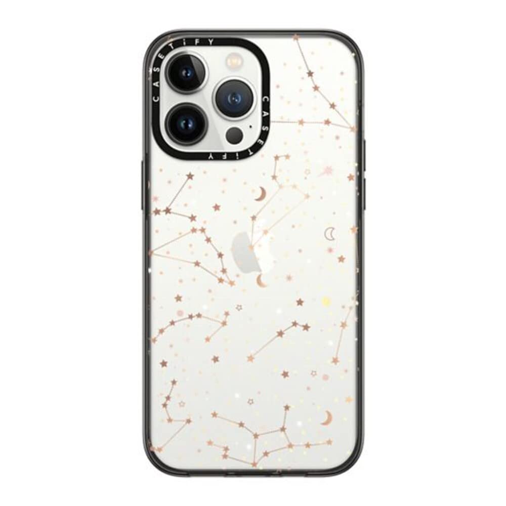 Casetify Compact Iphone 14 Pro Max Case [2X Military Grade Drop Tested / 4Ft Drop Protection]   Space Pattern On Clear Backgroun