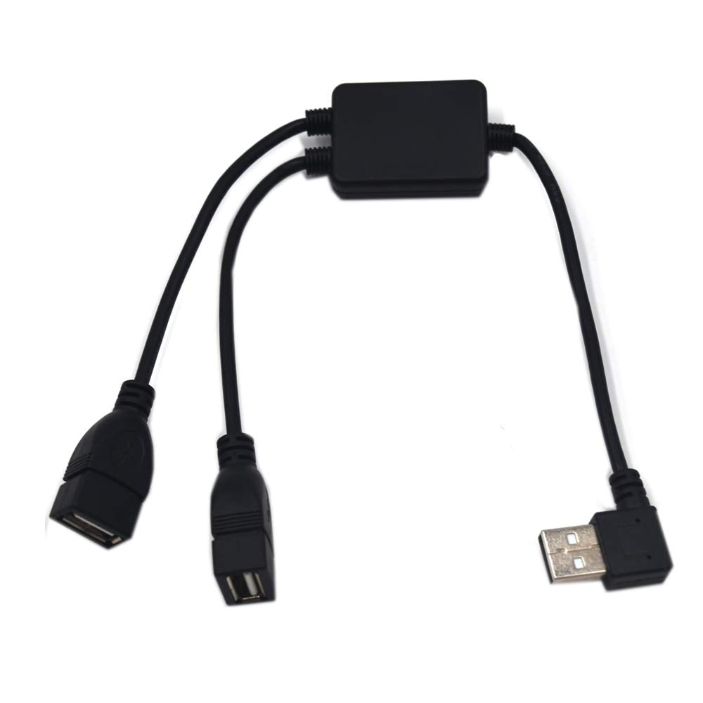 Kework Usb 2.0 Splitter, 30Cm Left Angle Usb Splitter Cable, 2 Ports Usb Hub 1 Male To 2 Female Extension Splitter Y Type Cable