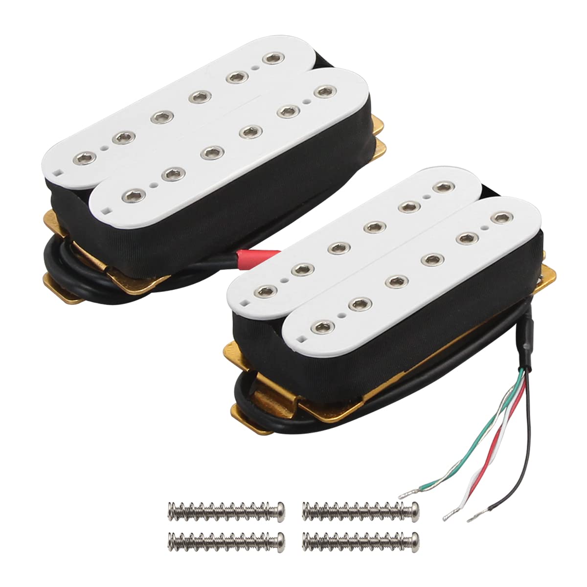 Fleor Neck+Bridge Pickup Set Double Coil Humbucker Pickups For Electric Guitar Pickup Replacement White