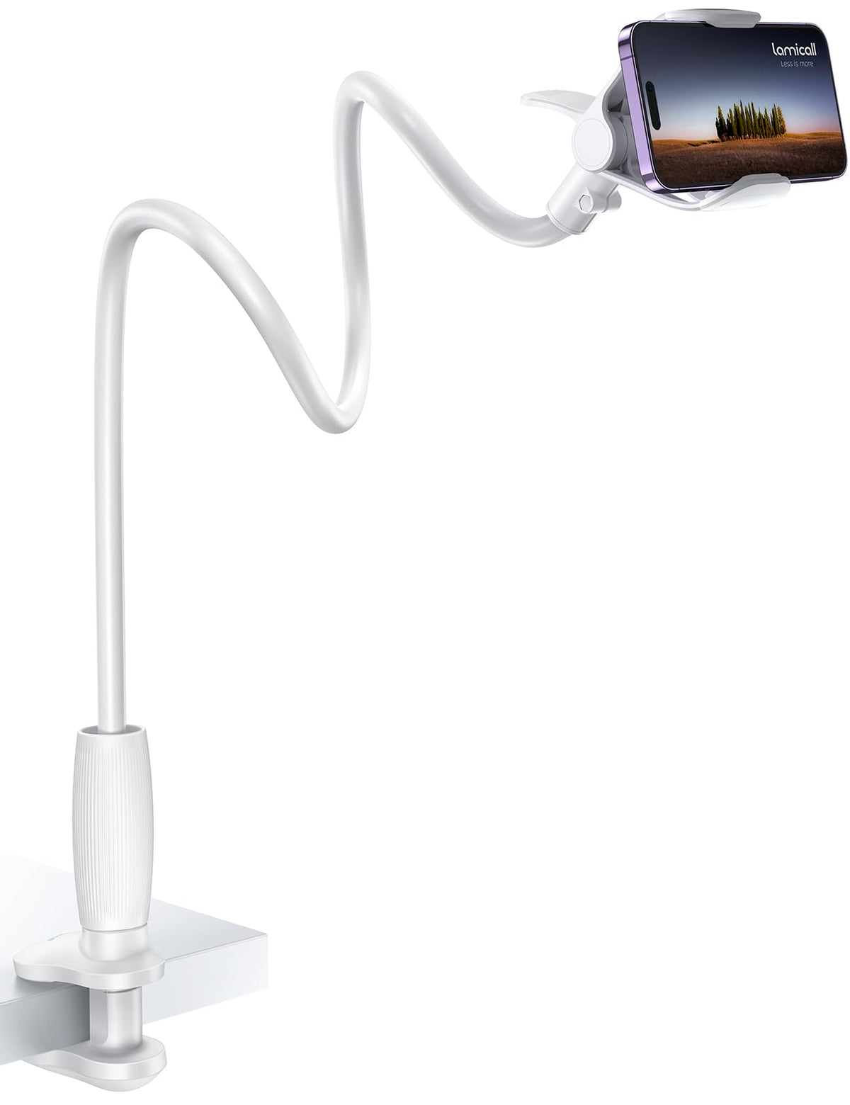 Lamicall Gooseneck Phone Holder For Bed   360 Adjustable Clamp Clip, Overhead Cell Phone Mount Stand For Desk, Compatible With A